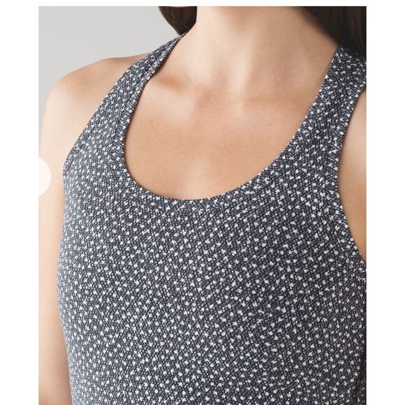 Lululemon Cool Racerback II Tank Top Frozen Fizz White Black Size 6 - Picture 5 of 10